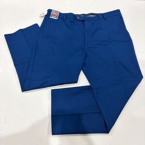 Roundtree & Yorke travelSMART Blue Dress Pants Mens 42x30 CoreComfort ClassicFit